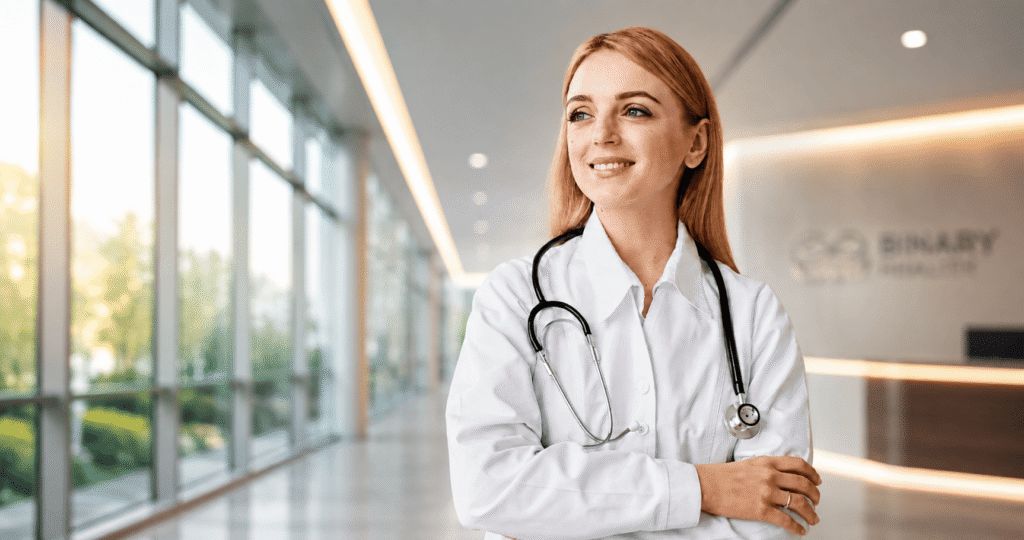 Profesional médica atendiendo a una paciente
